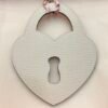 187 Factory Love Lock Charm Craie Epsom Leather / Rose Eglantine Togo Leather