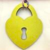 187 Factory Bag Charm Love Lock Charm Lime Epsom Leather / Togo Leather Blue Saphir