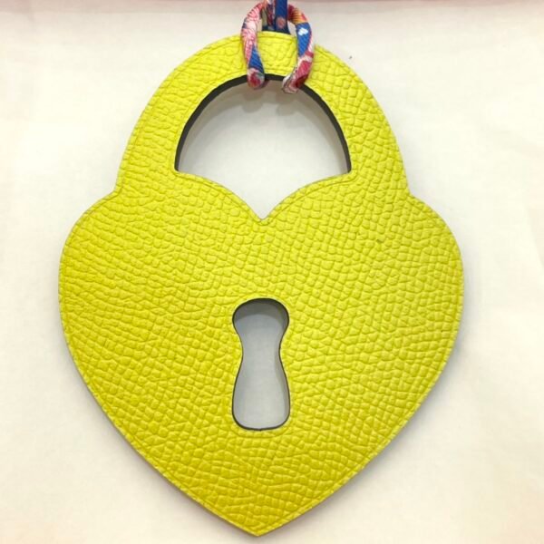187 Factory Bag Charm Love Lock Charm Lime Epsom Leather / Togo Leather Blue Saphir