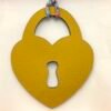 187 Factory Love Lock Charm Epsom Jaune D’or / Togo Blue Lin Bag Charm