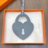 187 Factory Love Lock Charm Epsom Jaune D’or / Togo Blue Lin Bag Charm