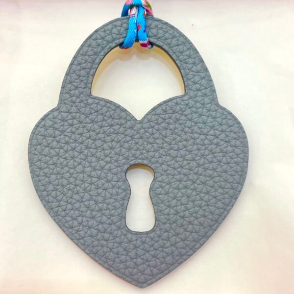 187 Factory Love Lock Charm Epsom Jaune D’or / Togo Blue Lin Bag Charm