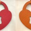 Canada Ottawa 187 Factory Love Lock Charm Rouge Casaque Epsom / Orange Togo Leather