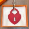 Full Handmade 187 Factory Love Lock Charm Epsom Rouge Casaque / Togo Black