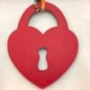 Full Handmade 187 Factory Love Lock Charm Epsom Rouge Casaque / Togo Black