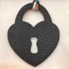 Full Handmade 187 Factory Love Lock Charm Epsom Rouge Casaque / Togo Black