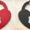 Full Handmade 187 Factory Love Lock Charm Epsom Rouge Casaque / Togo Black