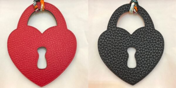 Full Handmade 187 Factory Love Lock Charm Epsom Rouge Casaque / Togo Black