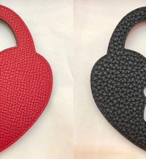 Full Handmade 187 Factory Love Lock Charm Epsom Rouge Casaque / Togo Black