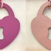 187 Factory Bag Charm Rose Purple Epsom Leather / Rose Eglantine Togo Love Lock Charm