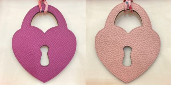 187 Factory Bag Charm Rose Purple Epsom Leather / Rose Eglantine Togo Love Lock Charm