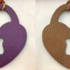 Canada Toronto 187 Factory Love Lock Charm Violet Epsom Leather / Gold Togo Leather