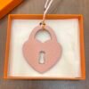 New 187 Factory Love Lock Charm Epsom Leather Violet / Togo Leather Rose Eglantine