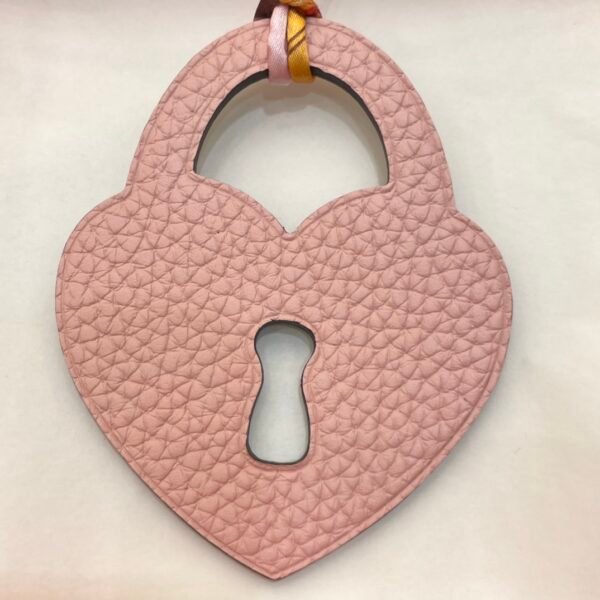 New 187 Factory Love Lock Charm Epsom Leather Violet / Togo Leather Rose Eglantine
