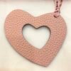 187 Factory Hollow Heart Charm Togo Leather Rose Eglantine / Epsom Leather Etoupe