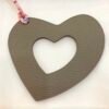 187 Factory Hollow Heart Charm Togo Leather Rose Eglantine / Epsom Leather Etoupe