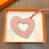 Australia Canberra 187 Factory Hollow Heart Charm Rose Eglantine Togo / Rose Puple Epsom Leather
