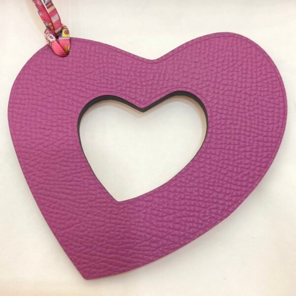 Australia Canberra 187 Factory Hollow Heart Charm Rose Eglantine Togo / Rose Puple Epsom Leather