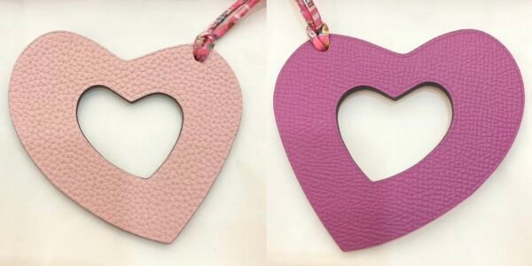 Australia Canberra 187 Factory Hollow Heart Charm Rose Eglantine Togo / Rose Puple Epsom Leather