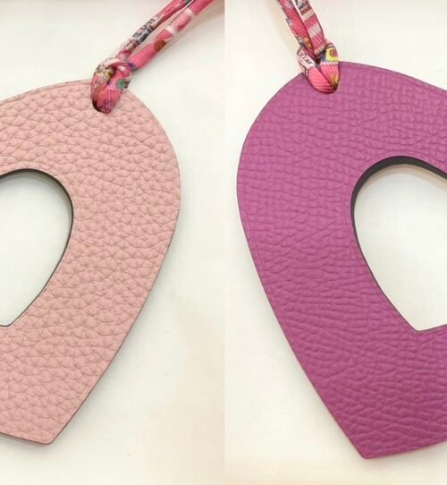 Australia Canberra 187 Factory Hollow Heart Charm Rose Eglantine Togo / Rose Puple Epsom Leather