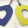 Canada Ottawa 187 Factory Hollow Heart Charm Blue Saphir Togo / Lime Epsom Bag Charm