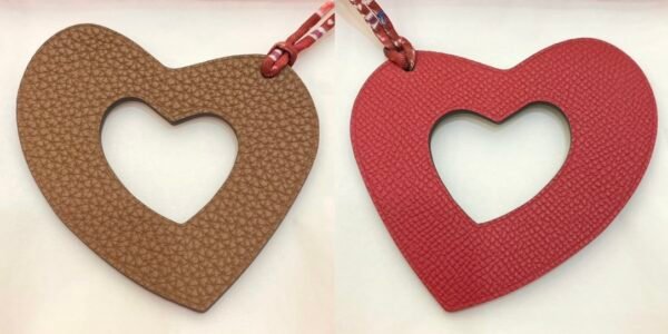 New Arrival 187 Factory Gold Togo Leather / Rouge Casaque Epsom Hollow Heart Charm