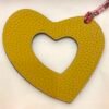 187 Factory Hollow Heart Charm Jaune D’or Togo Leather / Violet Epsom Leather