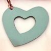 UK London 187 Factory Hollow Heart Charm Togo Leather Dark Coffee / Epsom Leather Blue Atoll