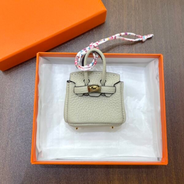 New Arrival 187 Factory Birkin Charm Craie Togo Leather Gold Hardware 6*5*3CM