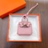 Lovely Birkin Bag Charm Rose Sakura Togo Leather 6*5*3CM
