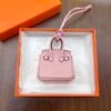 Lovely Birkin Bag Charm Rose Sakura Togo Leather 6*5*3CM