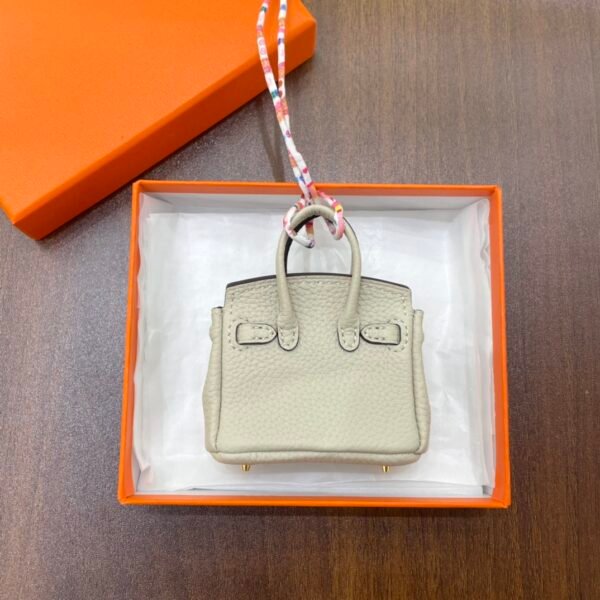 187 Factory Bag Charm Craie Togo Leather Birkin Charm 7.5*6*3.5CM