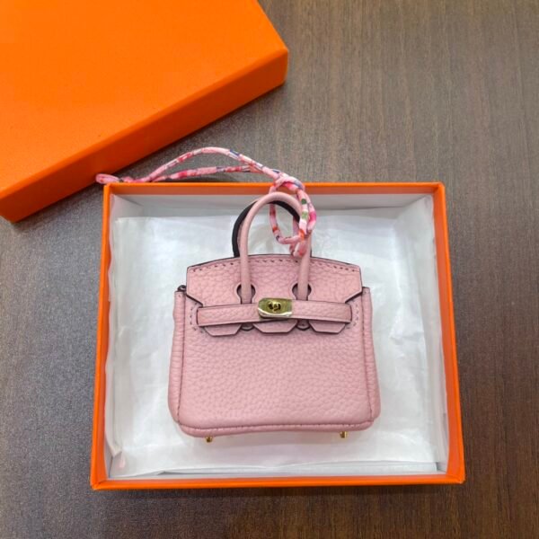 Australia Sydney Rose Sakura Togo Leather Birkin Bag Charm 7.5*6*3.5CM