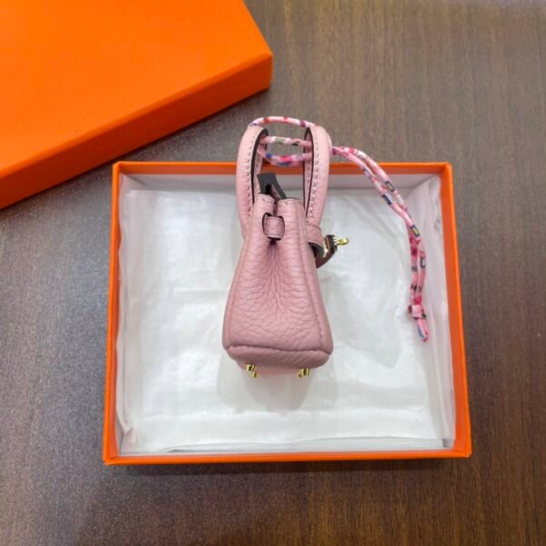 Australia Sydney Rose Sakura Togo Leather Birkin Bag Charm 7.5*6*3.5CM