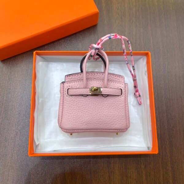 Australia Sydney Rose Sakura Togo Leather Birkin Bag Charm 7.5*6*3.5CM