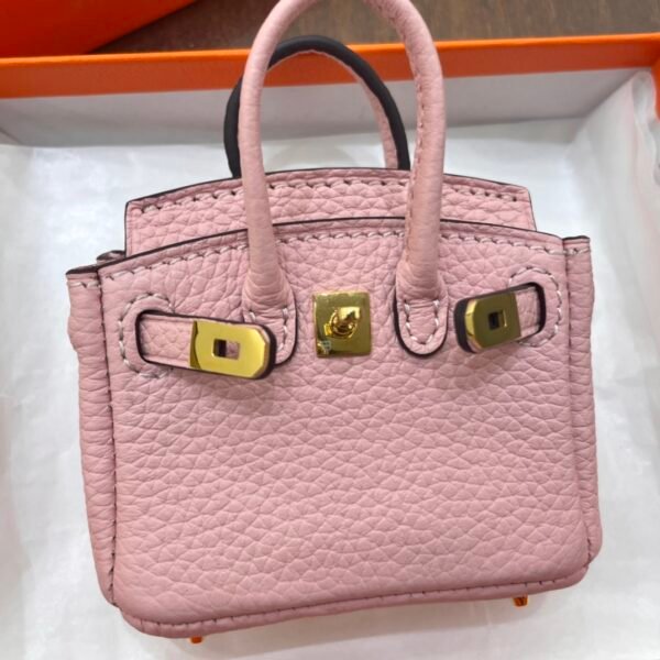 Australia Sydney Rose Sakura Togo Leather Birkin Bag Charm 7.5*6*3.5CM