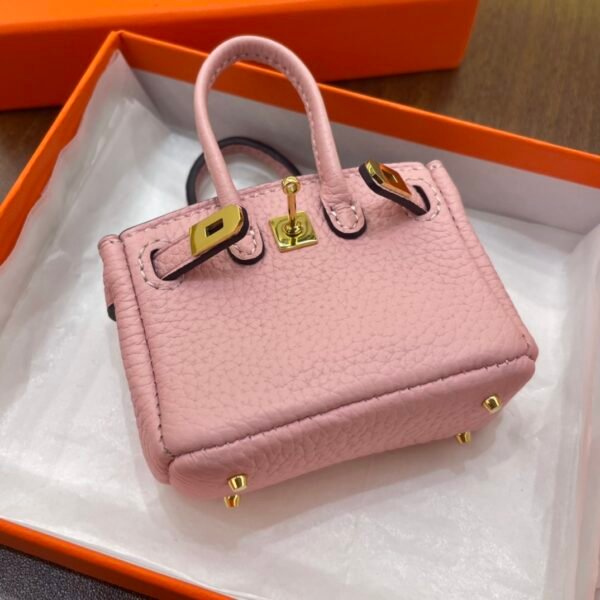Australia Sydney Rose Sakura Togo Leather Birkin Bag Charm 7.5*6*3.5CM