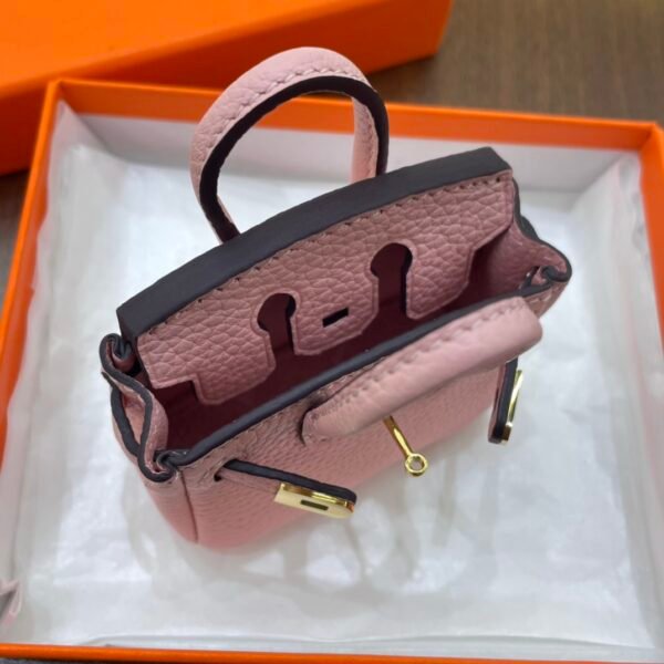 Australia Sydney Rose Sakura Togo Leather Birkin Bag Charm 7.5*6*3.5CM