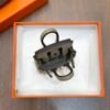 187 Factory Bag Charm Togo Leather Birkin Bag Charm Gris Tourterelle Gold Hardware