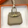 187 Factory Bag Charm Togo Leather Birkin Bag Charm Gris Tourterelle Gold Hardware