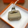 187 Factory Bag Charm Togo Leather Birkin Bag Charm Gris Tourterelle Gold Hardware