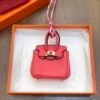 Handmade 187 Factory Rose Lipstick Togo Leather Birkin Bag Charm 6*5*3CM