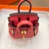 Handmade 187 Factory Rose Lipstick Togo Leather Birkin Bag Charm 6*5*3CM
