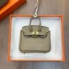 New Arrival 187 Factory Birkin Bag Charm Togo Leather Gris Tourterelle 7.5*6*3.5CM