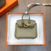 New Arrival 187 Factory Birkin Bag Charm Togo Leather Gris Tourterelle 7.5*6*3.5CM