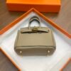 New Arrival 187 Factory Birkin Bag Charm Togo Leather Gris Tourterelle 7.5*6*3.5CM