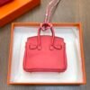 UK London 187 Factory Rose Lipstick Togo Leather Birkin Bag Charm 7.5*6*3.5CM