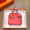 UK London 187 Factory Rose Lipstick Togo Leather Birkin Bag Charm 7.5*6*3.5CM