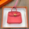 UK London 187 Factory Rose Lipstick Togo Leather Birkin Bag Charm 7.5*6*3.5CM