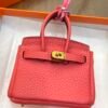 UK London 187 Factory Rose Lipstick Togo Leather Birkin Bag Charm 7.5*6*3.5CM